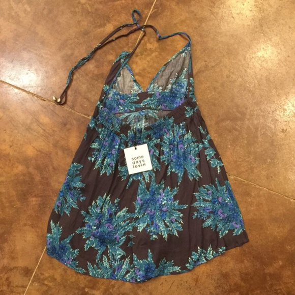 Somedays Lovin Lagoon Floral Halter Romper nwt - Picture 4 of 6